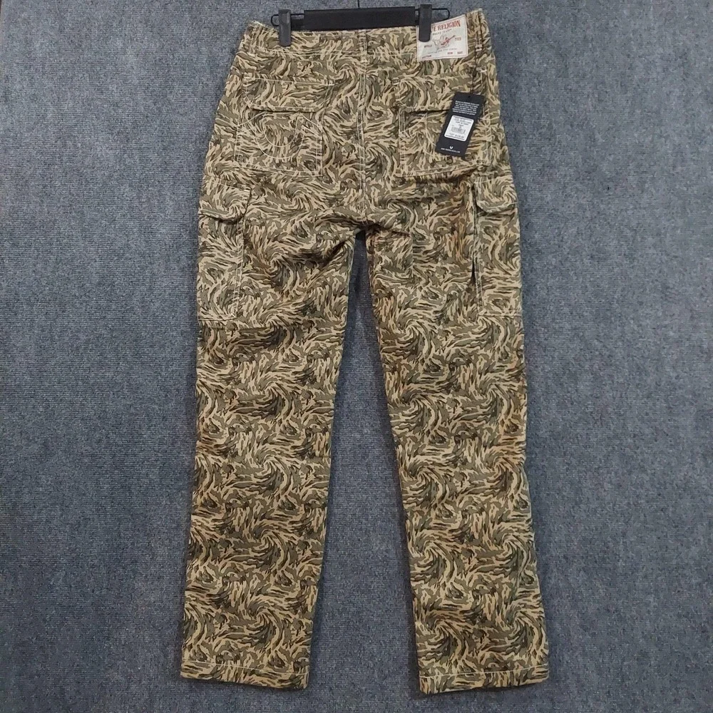 NEW True Religion Pants Mens 30x32 Green Camo SN Cargo Abstract Camo Army